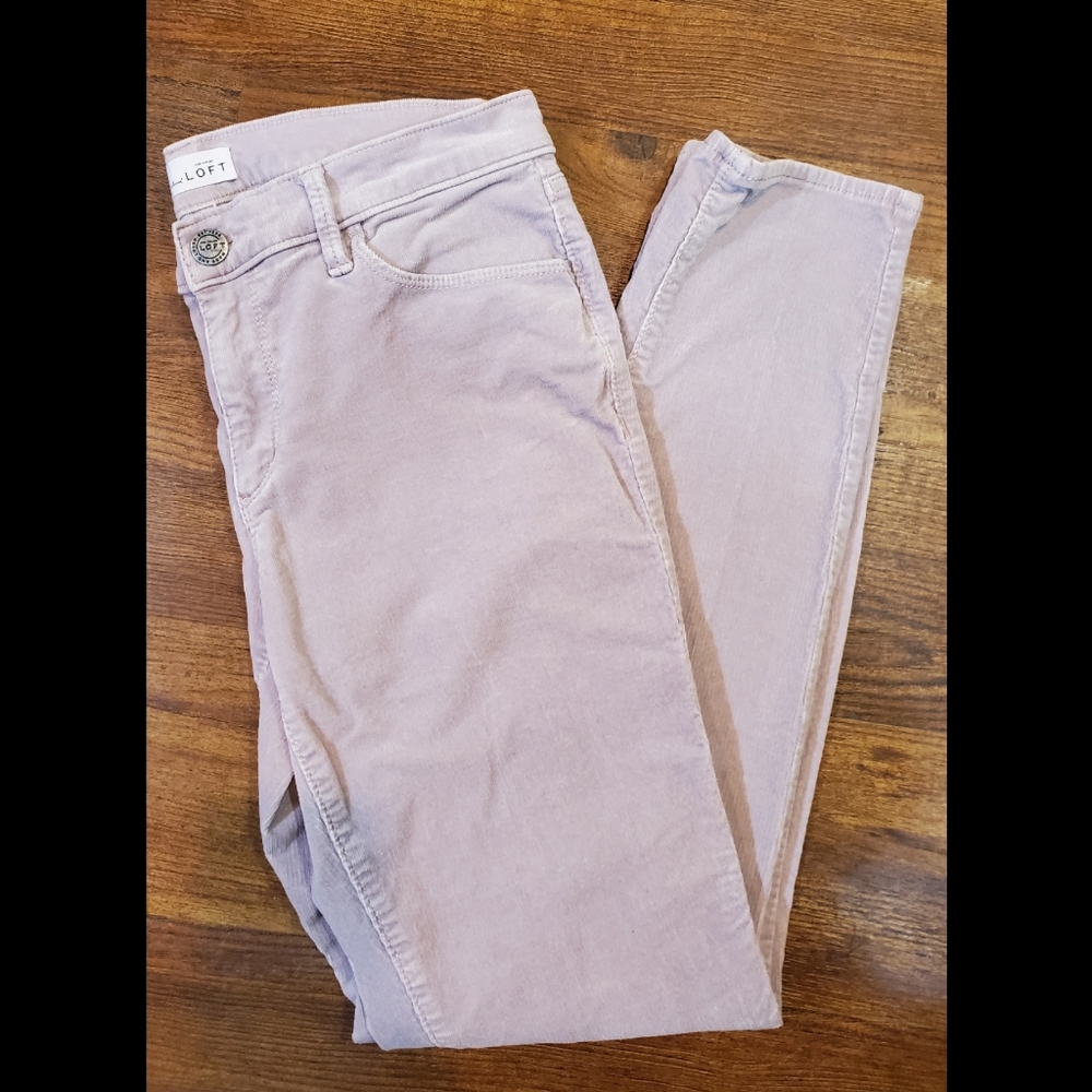 Pale Purple LOFT Modern Skinny Fine Wale Cords